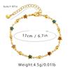 K Gold Plated Copper Turquoise Beaded Paperclip Chain Bohemian Women Anklet