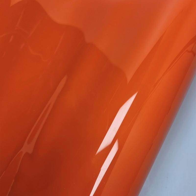 High Glossy Fiery Orange Automotive Vinyl Wrap Car Sticker Adhesive Vinyl for Car Tuning Stickers Motorcycle Film Cover Decals