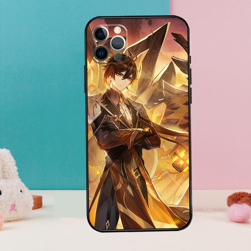 

zhongli genshin impact Phone Case For iPhone 17 Air 16 15 14 13 11 12 Pro Max 12 13 mini 15 16 Plus 16e Cover Coque iPhone 16 Plus