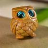 Mini Wood Carving Owl, Green Sandalwood Ornaments, Lovely Creative DIY Pendant, Table Decoration, Children's Commemorative Gifts