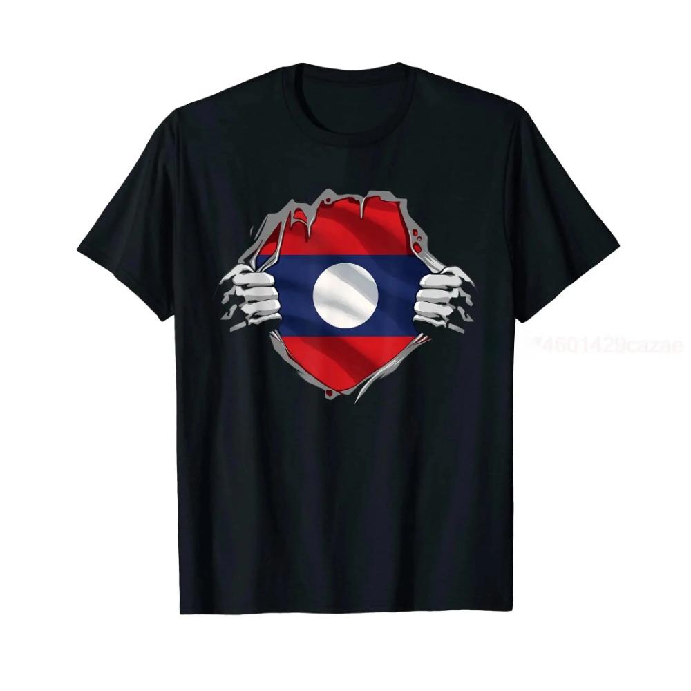 Хлопковая футболка Super Lao Heritage Proud Laos Roots Flag Мужская Женская Унисекс S