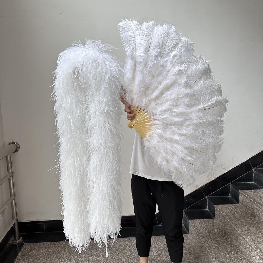 DIY 10-lagige weiße extra volle Straußenfederboa für Accessoires und Modedesign Cosplay Halloween-Kostüm Burlesque Tanz & Bühne