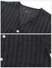 Kaituck Family Suimin Care Shijira Sizes 3L Black Men's Japanese-Made Pajamas, Yarn-Dyed Fabric, 100% Cotton, V-Neck, Black, Navy, Spring, Summer,