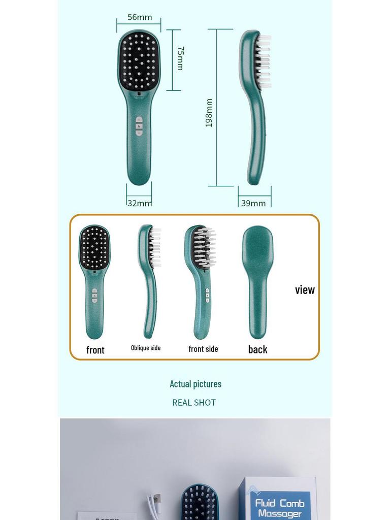 Electric Scalp Massager Comb with Red & Blue Light Therapy: Negative Ion Hair Growth & Anti-Hair Loss Treatment