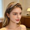 Diadema para Mujer Dientes Antideslizantes Diseño de Cuadros Trenzado Tejido Suave Aro para el Cabello de Borde Ancho Accesorios para el Cabello de Uso Prolongado
