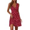 Ladies Casual Fashion V-Neck Sleeveless  Print Dress