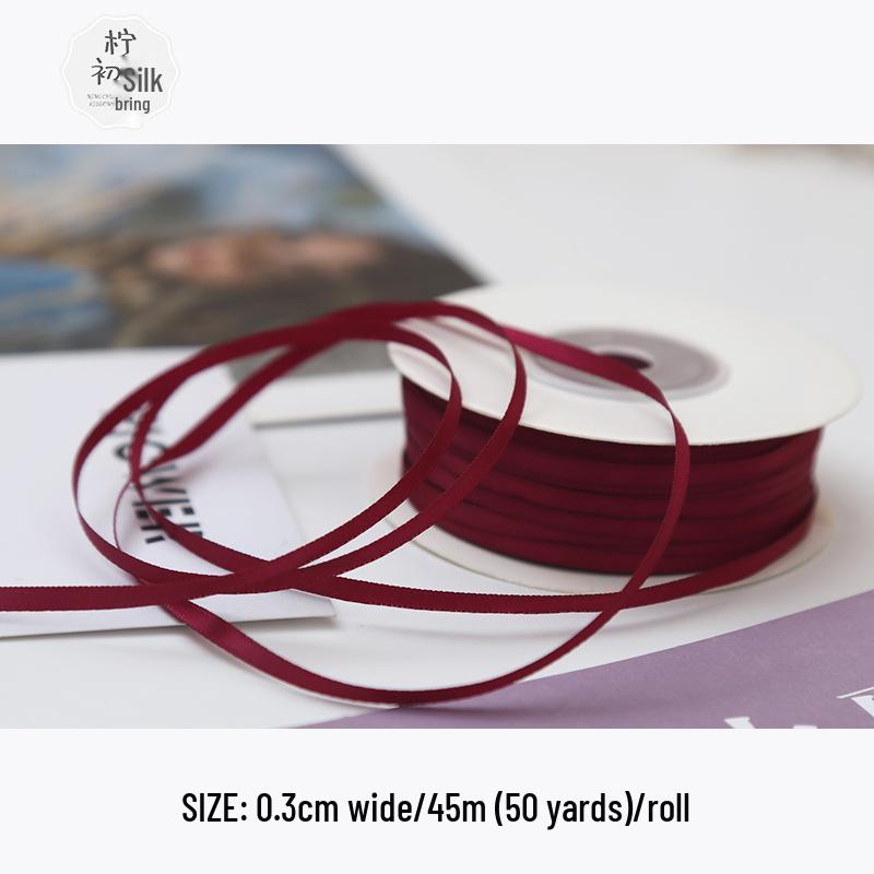 3mm Premium Double-Sided Satin Polyester Ribbon for Wedding Bows and Gift Packaging