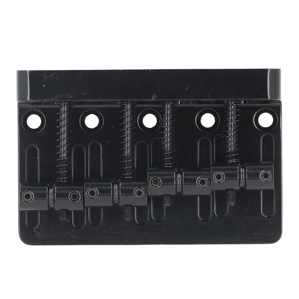 Electric Bass Bridge Tailpiece 4 String Fixed Saddle with Thickened Base Plate Hex Wrench Black