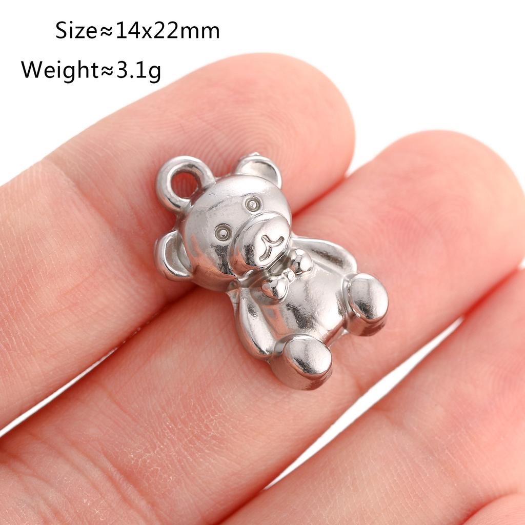 3Pcs Stainless Steel Universe Ocean Animal Pendants Charms DIY Jewelry Making Astronaut Star Bears Balloon Dog Craft Finding