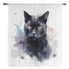 Transparente Vorhänge mit Tierkatzen-Aquarellmuster für Wohnzimmer, Schlafzimmer, Tüll-Vorhang für die Küche, Voile-Vorhang, Blindpaneele