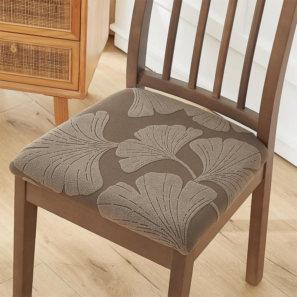 1/2/4pcs Solid Color Jacquard Elastic Chair Cushion Cover Stool Cover Protect Furniture Chair Cover for Living Room Home Decor
