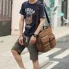 Vintage Men's Canvas Messenger Bag Unisex Crossbody Bags Large Capacity Shoulder Bag for Travel Work Multi Pocket Briefcase