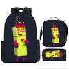 Digital Building Block Numberblocks School Bag Large Capacity Polyester Backpack Satchel Bag Pencil Bag Backpack Three-Piece Set