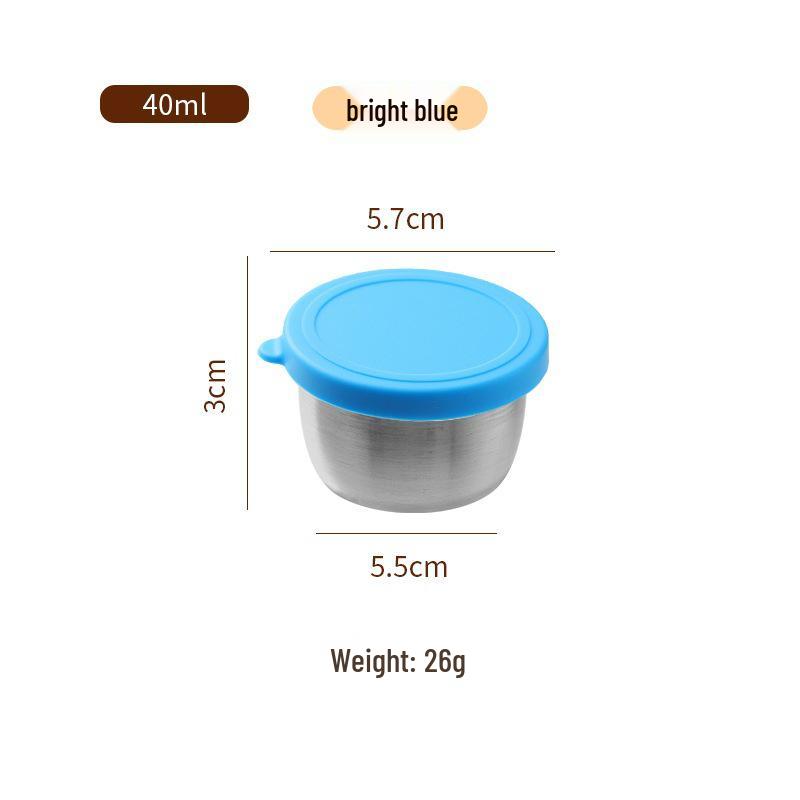 Reusable Sauce Cup with Macaron Lid - 304 Stainless Steel, 40/50/70ML, Portable Dipping or Seasoning Dish.