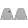 Unisex Retro Streetwear Kreuz Besticktes Patch T-Shirt Lockerer Schnitt Langarm Baumwollmischung Oberteil