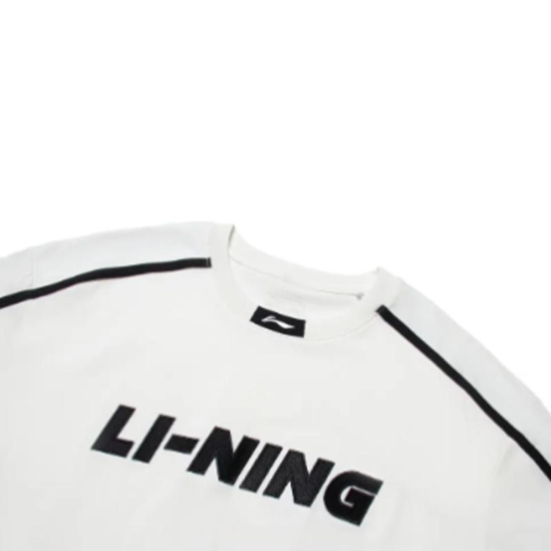 Li Ning American Print Crew Neck Short Sleeve Competition Striped Retro Shorts Casual Sports Suit Unisex Sports Suit YHSU311-1+YAPV001-1