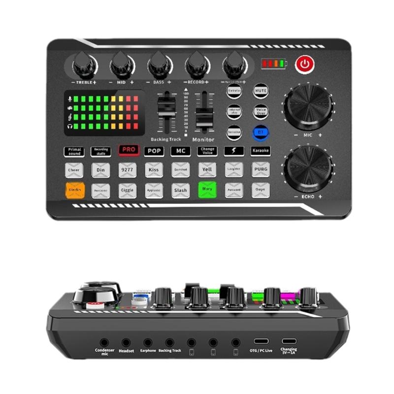 SF666 Condenser Microphone With F998 Auditory Mixer Sound Card For Clear Auditory In Podcasts And Music Production