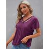 Summer Solid-colored Short-sleeved Tops Simple Style Women's T-shirts