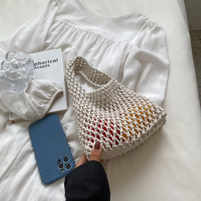 Летняя полая сумка-тоут ярких цветов Yogodlns для женщин — фото 14