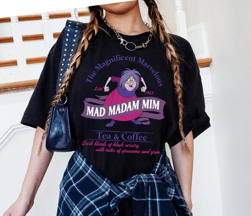 

Mad Madam Mim Tea Coffee Shirt Sword in The Stone TShirt land Family Matching Shirts Walt World Tee 4XL