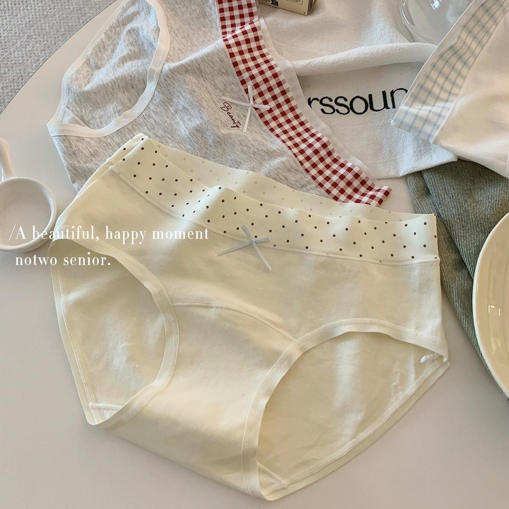 Female Spring and Autumn Sweet Pure Cotton 10A Antibacterial Extension Crotch No Trace Comfortable Breathable Briefs