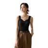 Women's V-Neck Heated Seamless Vest with Skin-Beautifying High-Elastic Warmth and Built-in Bra.