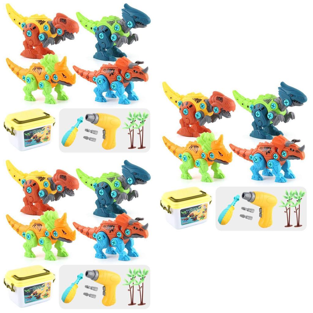 Dinosaur Toys For Kids Take Apart Build Set With Electric Drill And Storage Box