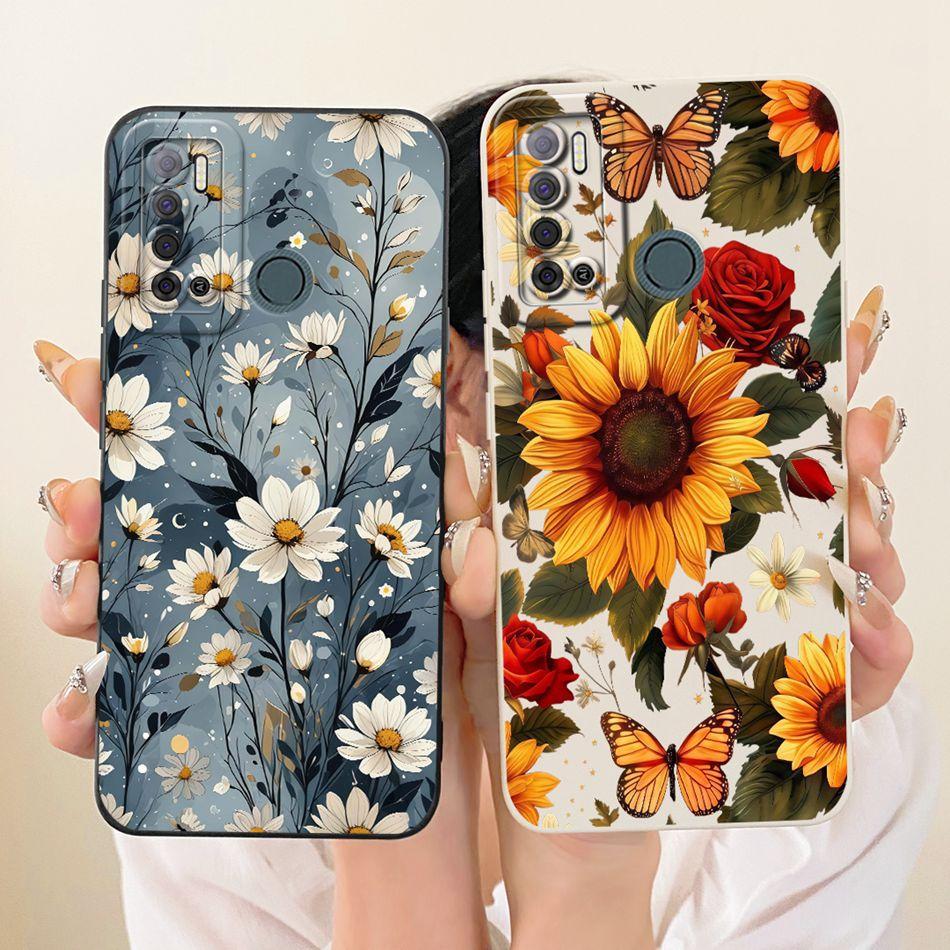 For Tecno Spark Power 2 LC8 Cute Cat Flower Cartoon Phone Case For Tecno Spark Power2 Shockproof Soft Silicone Bumpers