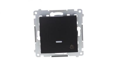 Simon 54 Light Button” With LED Backlight (Module) 10Ax 250V Quick Connectors, Matte Black Ds1L.01/49