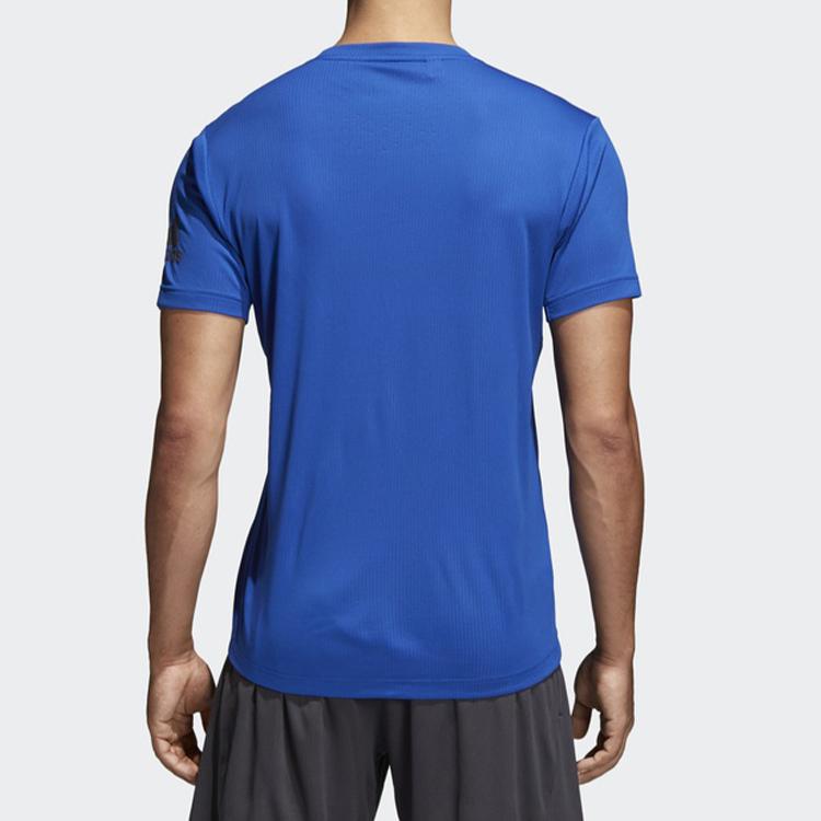 Adidas Round Neck Sports Short Sleeve T-Shirt Men Tops Blue CE0814