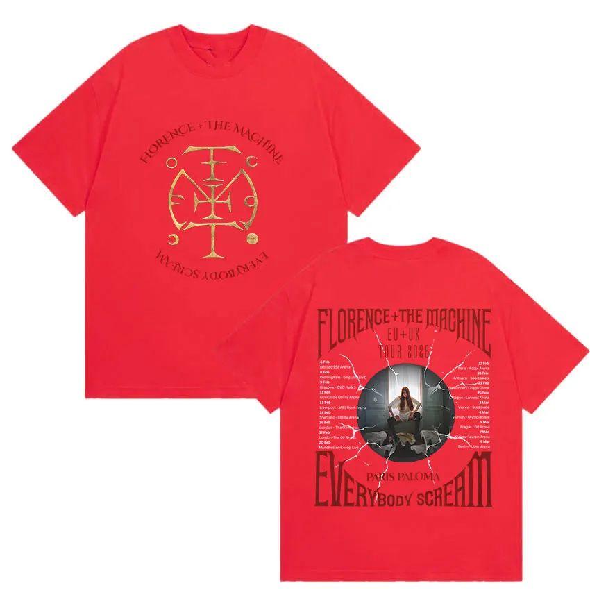 Y2k Tops Sigil T Shirt Florence The Machine Everybody Scream Tour 2026 Merch T Shirt Vintage Fashion Print Tshirt Unisex L