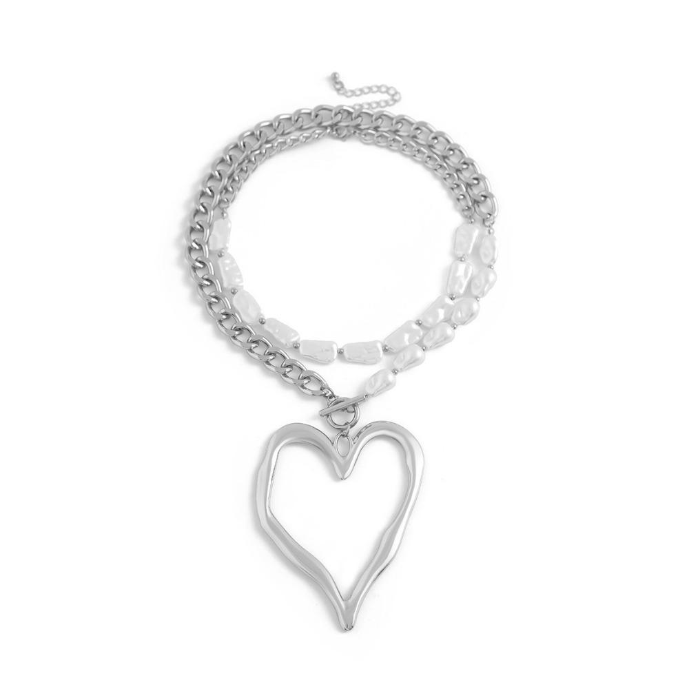 Exaggerated Size Baroque Imitation Pearl Chain Multilayer Pearl Necklace  Bridal Accessories