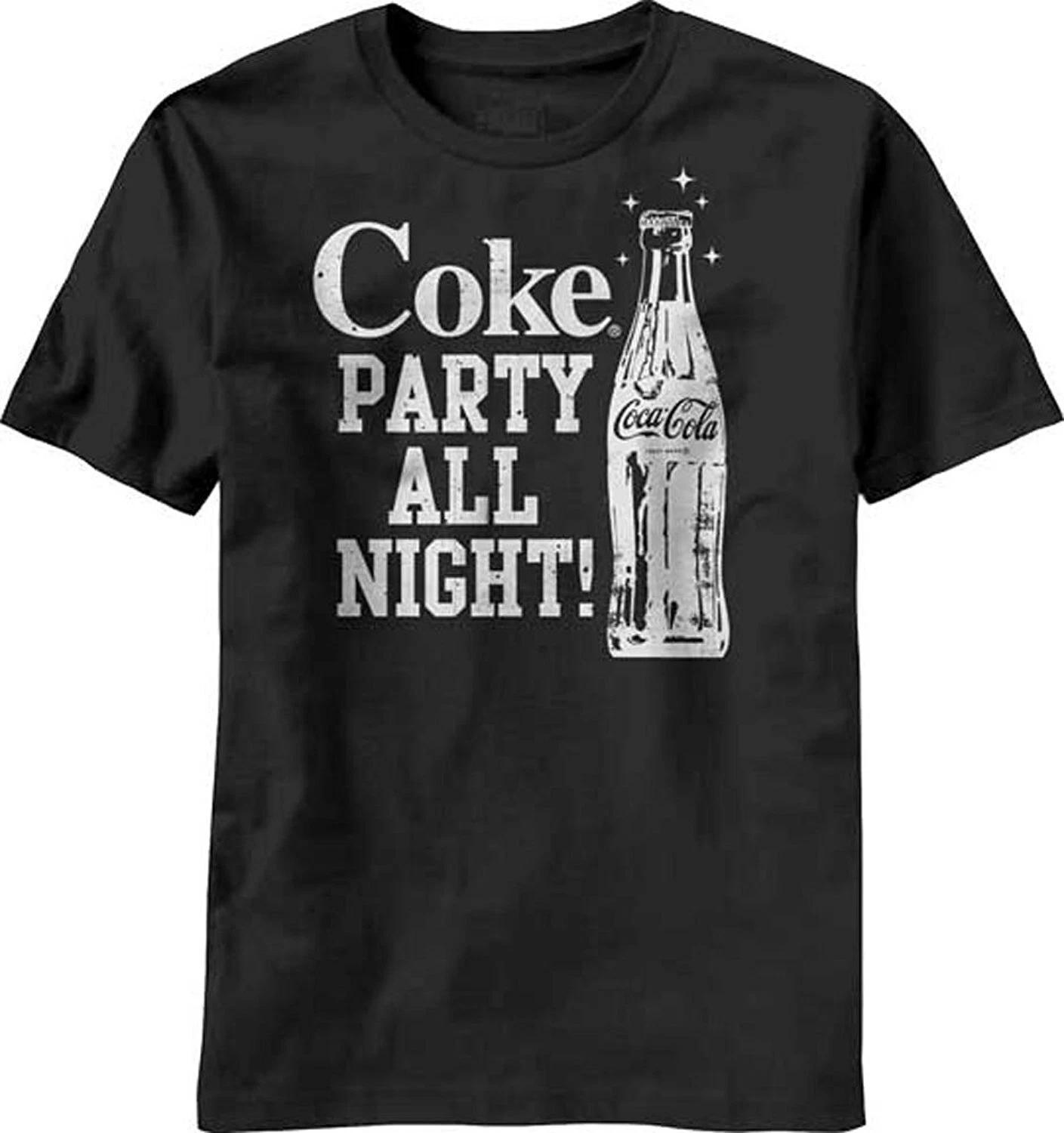 Мужская черная футболка Coca Cola Coke Party All Night Новая M