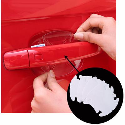 4pcs Transparent Door Handle Auto Invisible Durable Door Handle Protective Film Glue Sticker