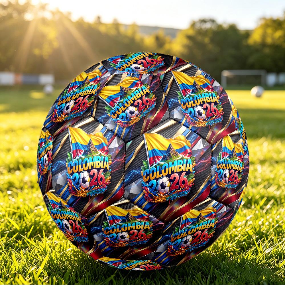 Pallone da Calcio Stampato Colombia Taglia 5 Resistente all'Usura Standard da Allenamento per Adulti Regalo per Appassionati per Partite Sportive Indoor Outdoor