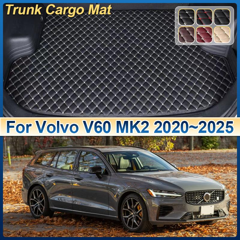 For Volvo V60 2020 2021 2022 2023 2024 2025 Leather Car Trunk Mat Anti-dirty Cargo Storage Cushion Liner Boot Carpet Accessories