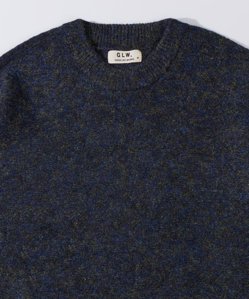 GLW Mild Heathered Crew Neck Sweater Oversized Knit Black