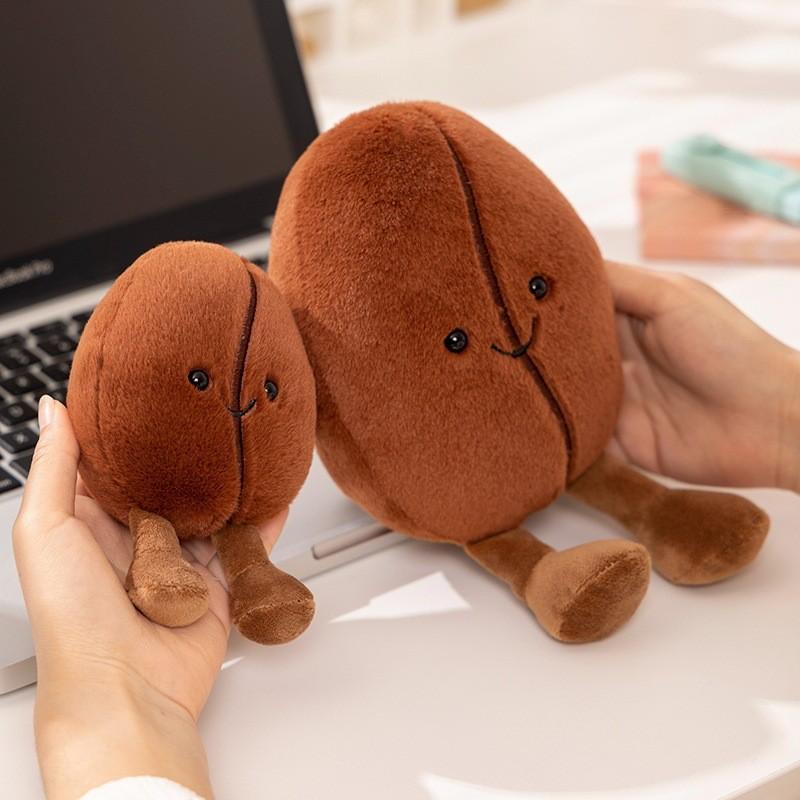 Bean Male Coffee Plush Toy Cute Cartoon Girl Bedroom Decoration Dolls Gifts