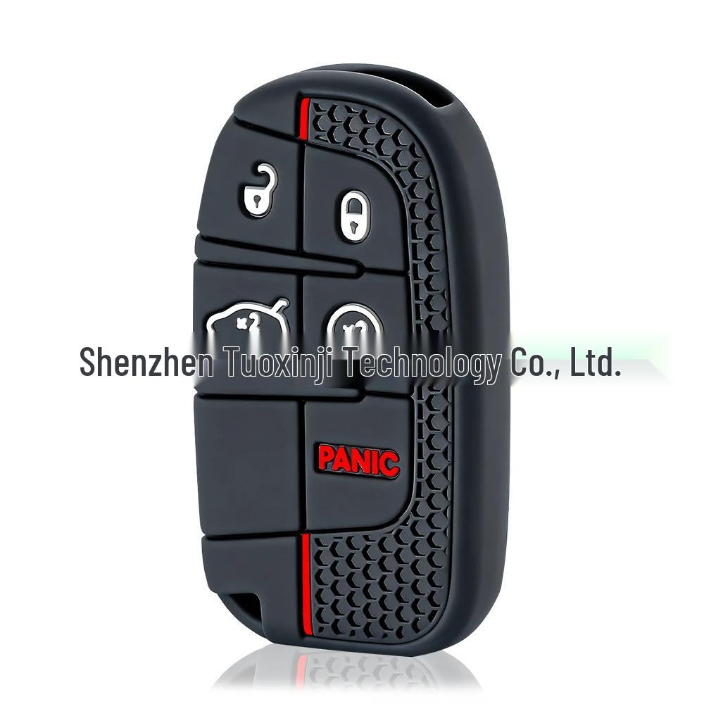 

Silicone Key Cover for Jeep & Dodge (5-Button, Honeycomb Design) червоний