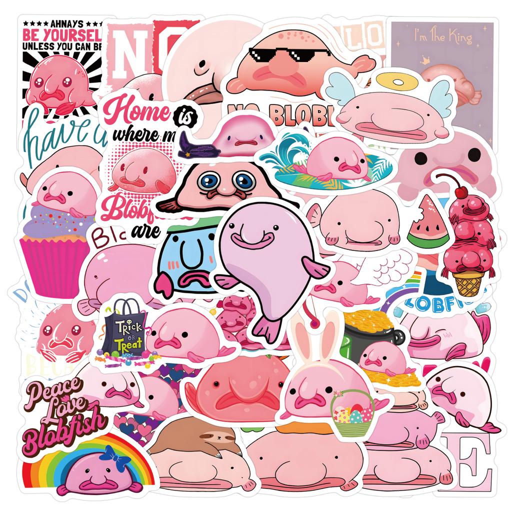 60 New Blobfish Animal Graffiti Stickers Suitcase Notebook Scooter Water Cup Waterproof Stickers