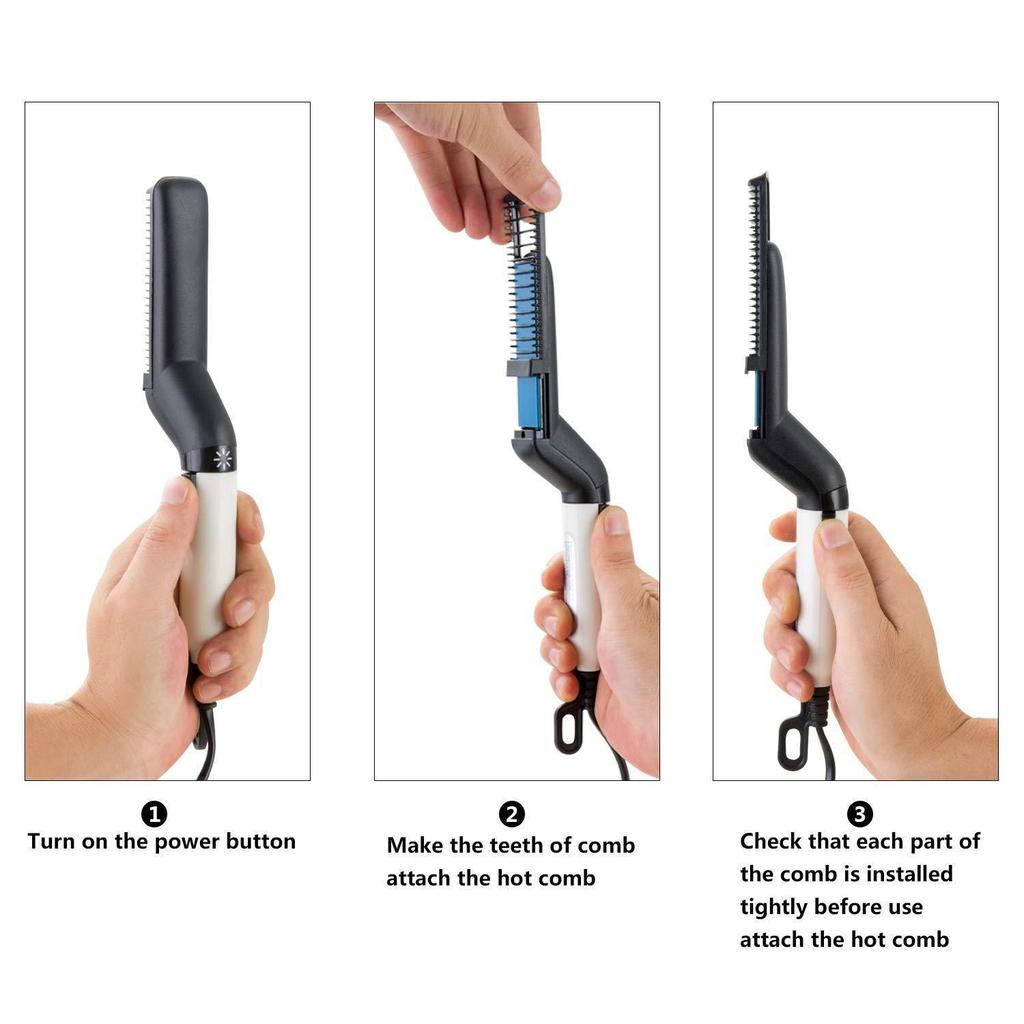 Multifunctional Hair & Beard Straightener Comb – Quick Heating, Anti-Frizz, Volumizing Styling Tool for Men & Women