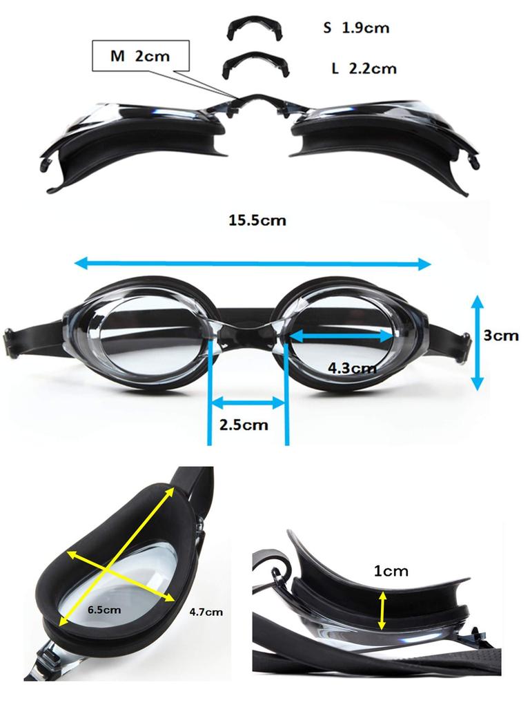 Swimming Goggles and Swimming Cap Nose Strap 3 Japanese Instruction Manual Included Silicone Cap [Alpinista] Set, Anti-Fog, Clear, Sizes, Earplugs,