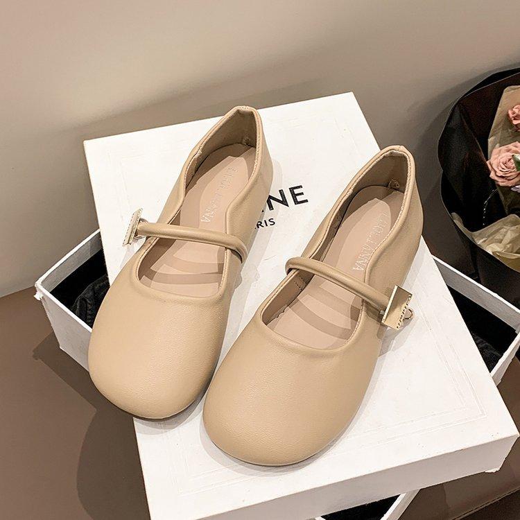 

Gentle evening shoes flat single shoes women s summer 2025 new comfortable not tired feet Mary Jane soft-soled beanie shoes 35 абрикосовый