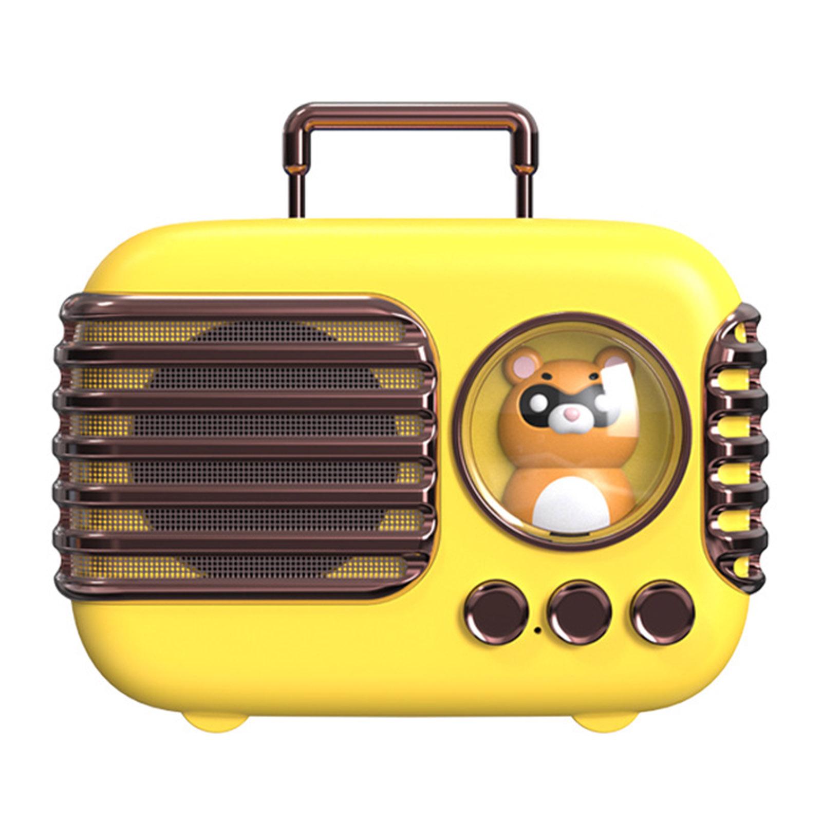 

Симпатичный беспроводной динамик Bluetooth 5.0 с подсветкой Портативный музыкальный плеер Встроенный микрофон Аккумулятор 400 мАч Поддержка TF-карты TWS Громкая связь жёлтый