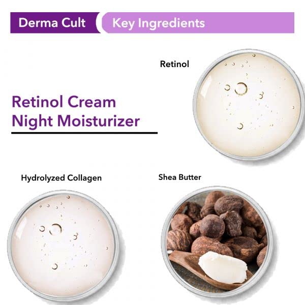 O3+ Derma Cult Retinol Night Cream 40 gm Pack Anti Aging Moisturizer for Wrinkles & Fine Lines