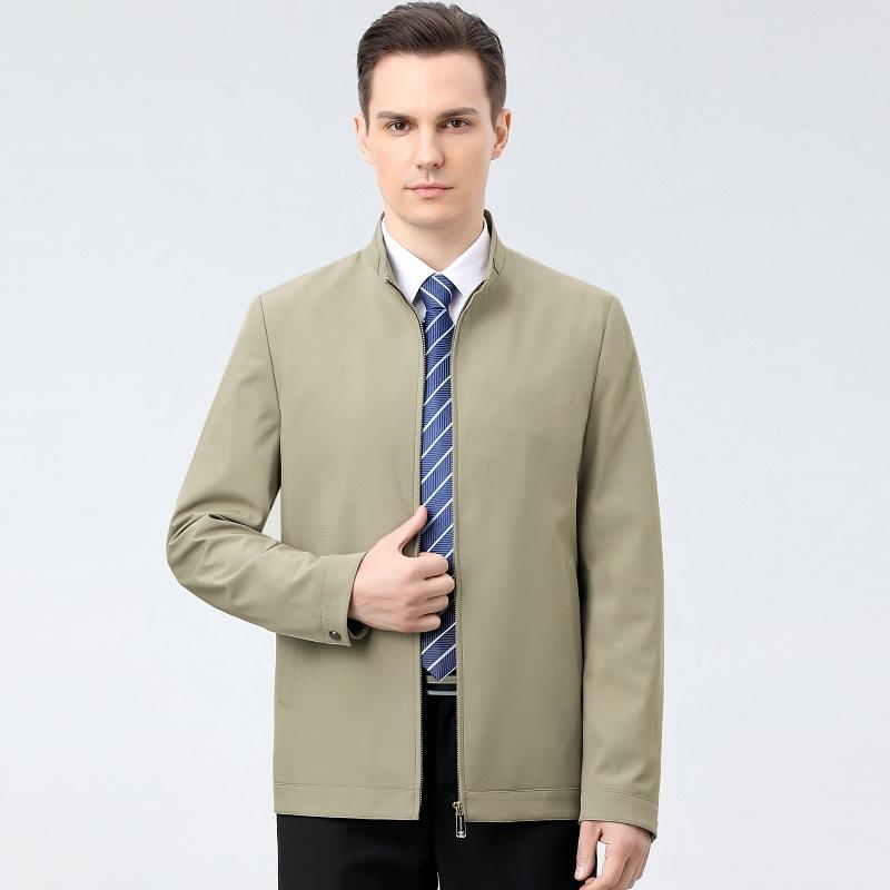 Simple and Versatile Cadre Clothing, Autumn Short Business Casual Dad Clothing, Stand-up Collar Jacket for Young and Middle-aged People