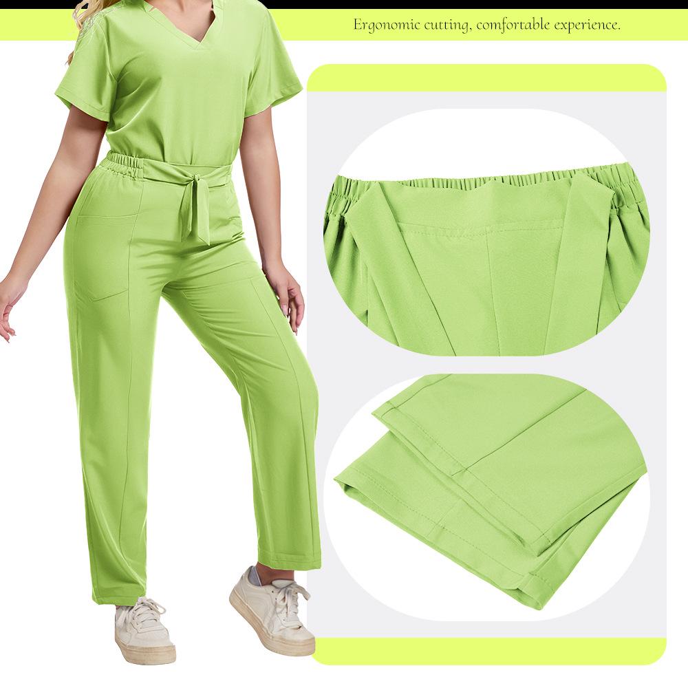 Nine Colors Available: Short-Sleeve Long Pants Handwashing Set for Beauty Salon & Medical Staff