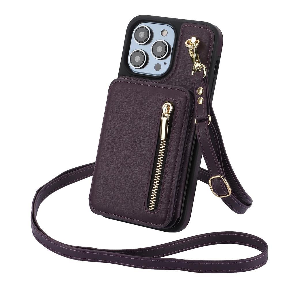 Zipper Cards Bag Crossbody Leather RFID Wallet Case For iPhone 17 Pro Max 15 16 14 Plus 13 12 11 XS SE 2022 Pocket Purse Cover