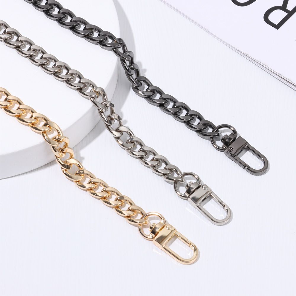 Women Aluminum Parts&Accessories Replacement Purse Chain Shoulder Bag Straps Extender with Metal Buckle Metal Flat Chain