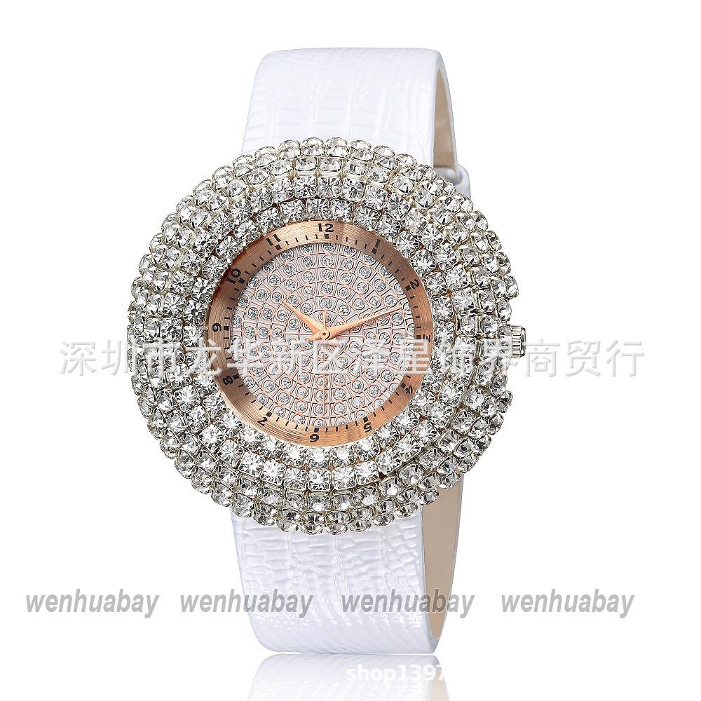 Ladies Watch Fashion Casual Frosted Leather Full Diamond Yingchao Watch